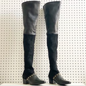 Balmain | Billie Leather & Suede Thigh High